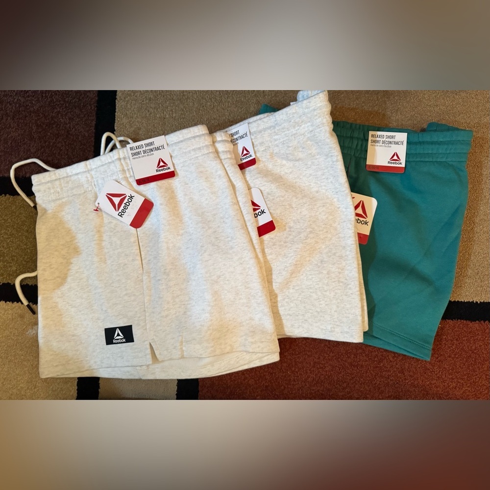 3 Reebok Women's After Class Shorts with Pockets 2 Gray/Green